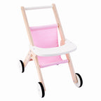 Angel toys houten poppenwandelwagen roze