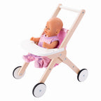 Angel toys houten poppenwandelwagen roze