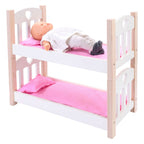 Poppen stapelbed roze wit
