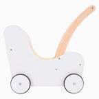 Houten poppenloopwagen grijs wit