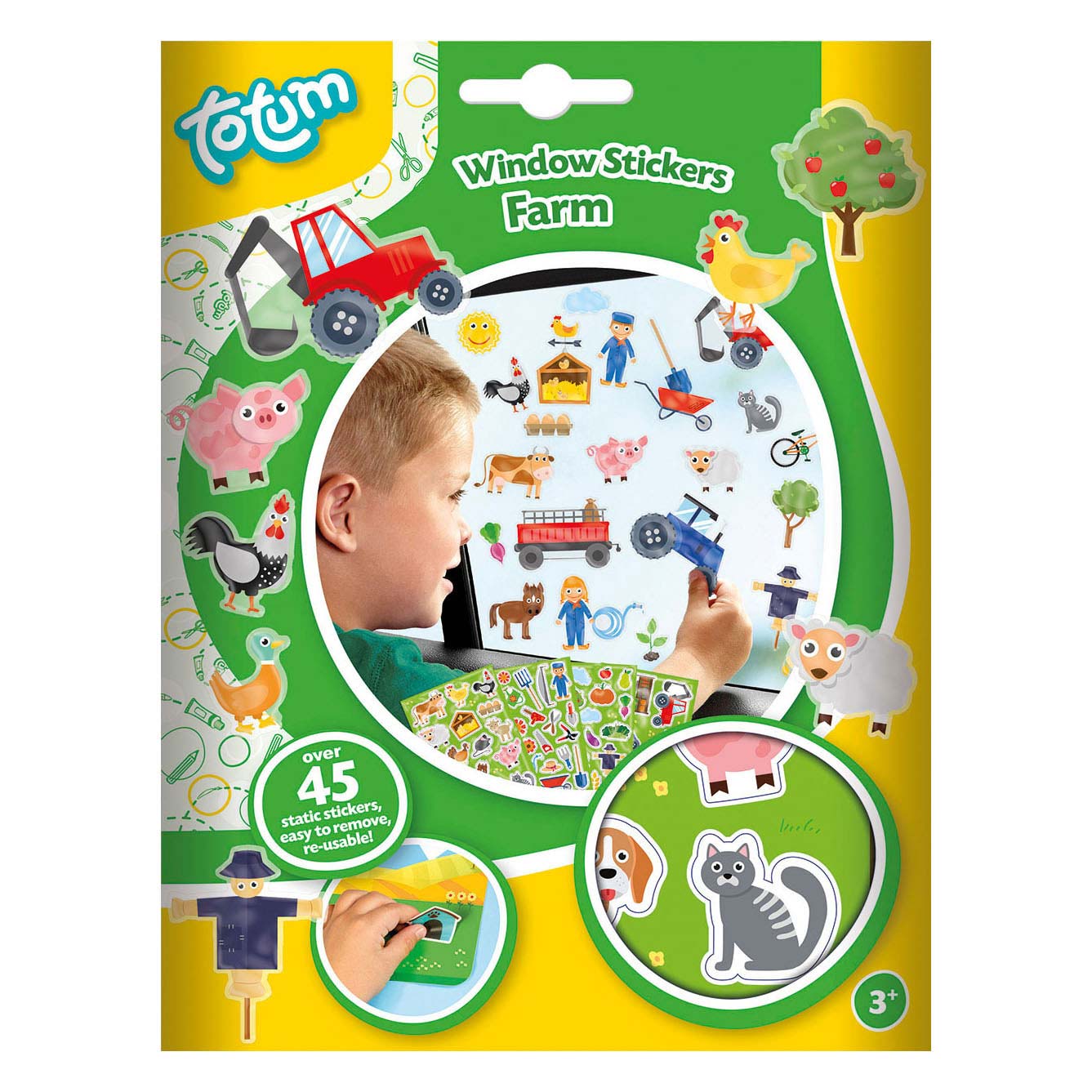 Totum verwijderbare raamstickers boerderij 70 stuks