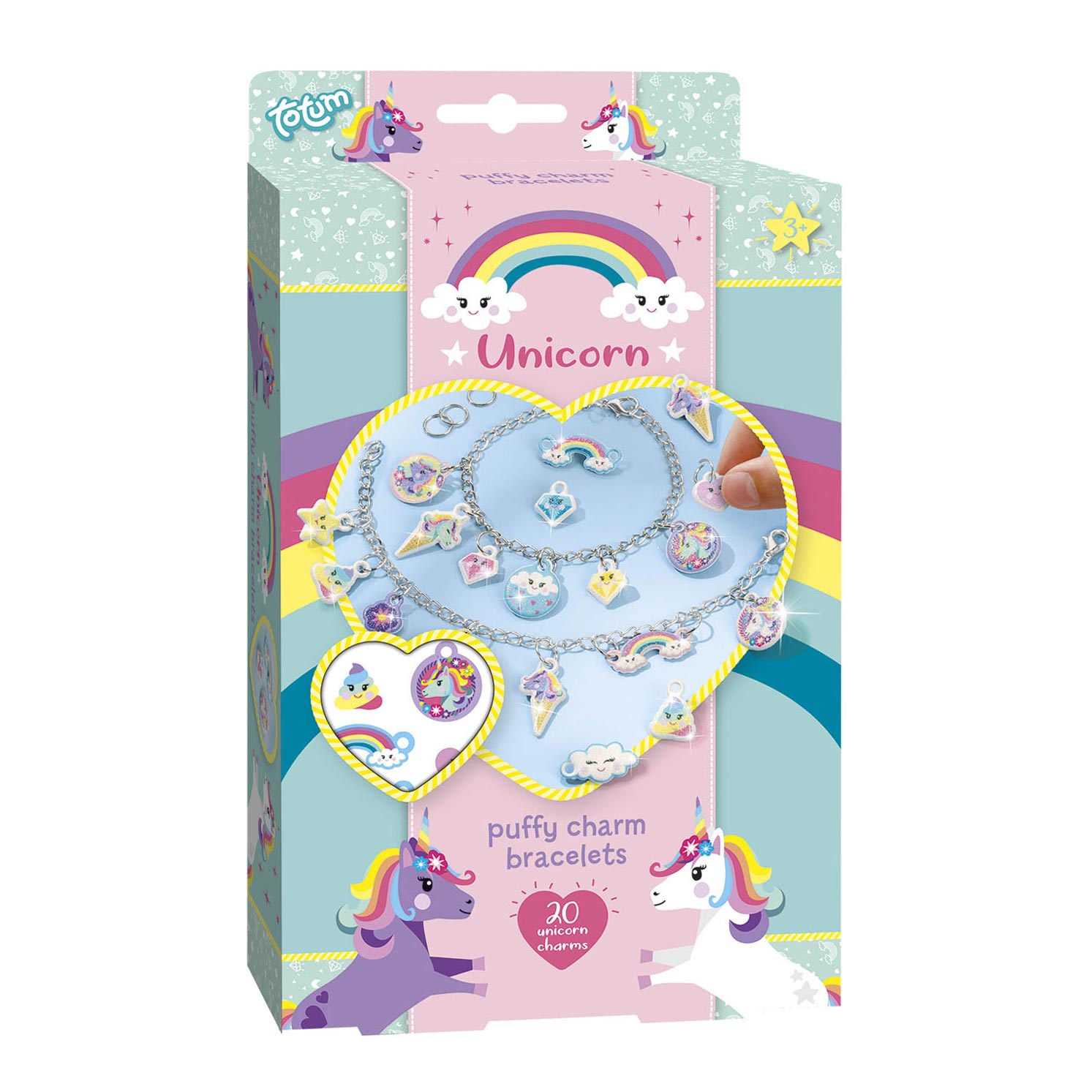 Totum eenhoorn - puffy bedelarmbandjes