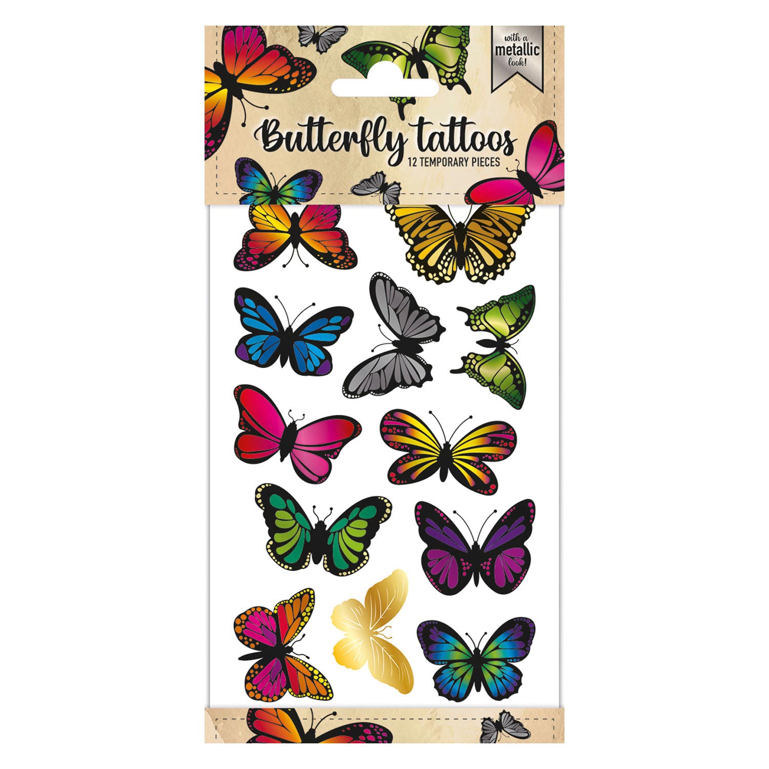 Totum metallic tattoos - vlinders
