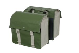 Basil Urban Load dubbele fietstas - waterdicht tarpaulin polyester - groen zand - 48-53L