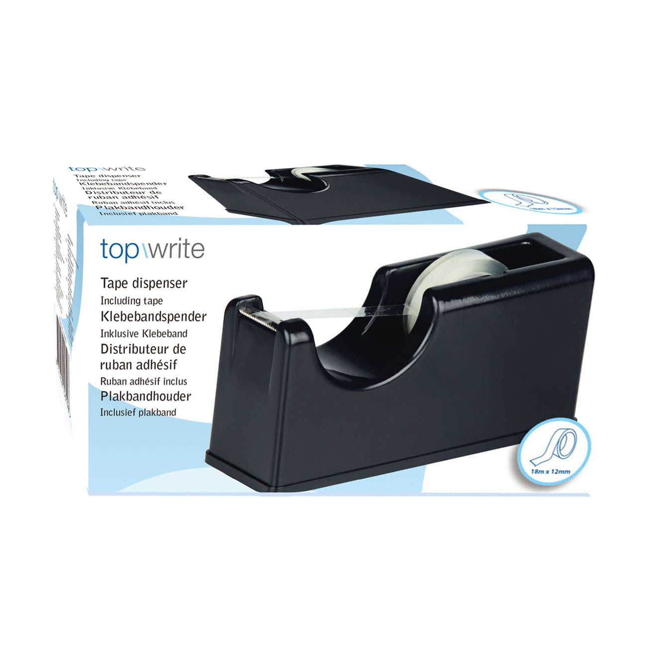 Top write plakbandhouder 15x5,8x7,5cm pl
