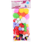 Gekleurde pompons, 100st.