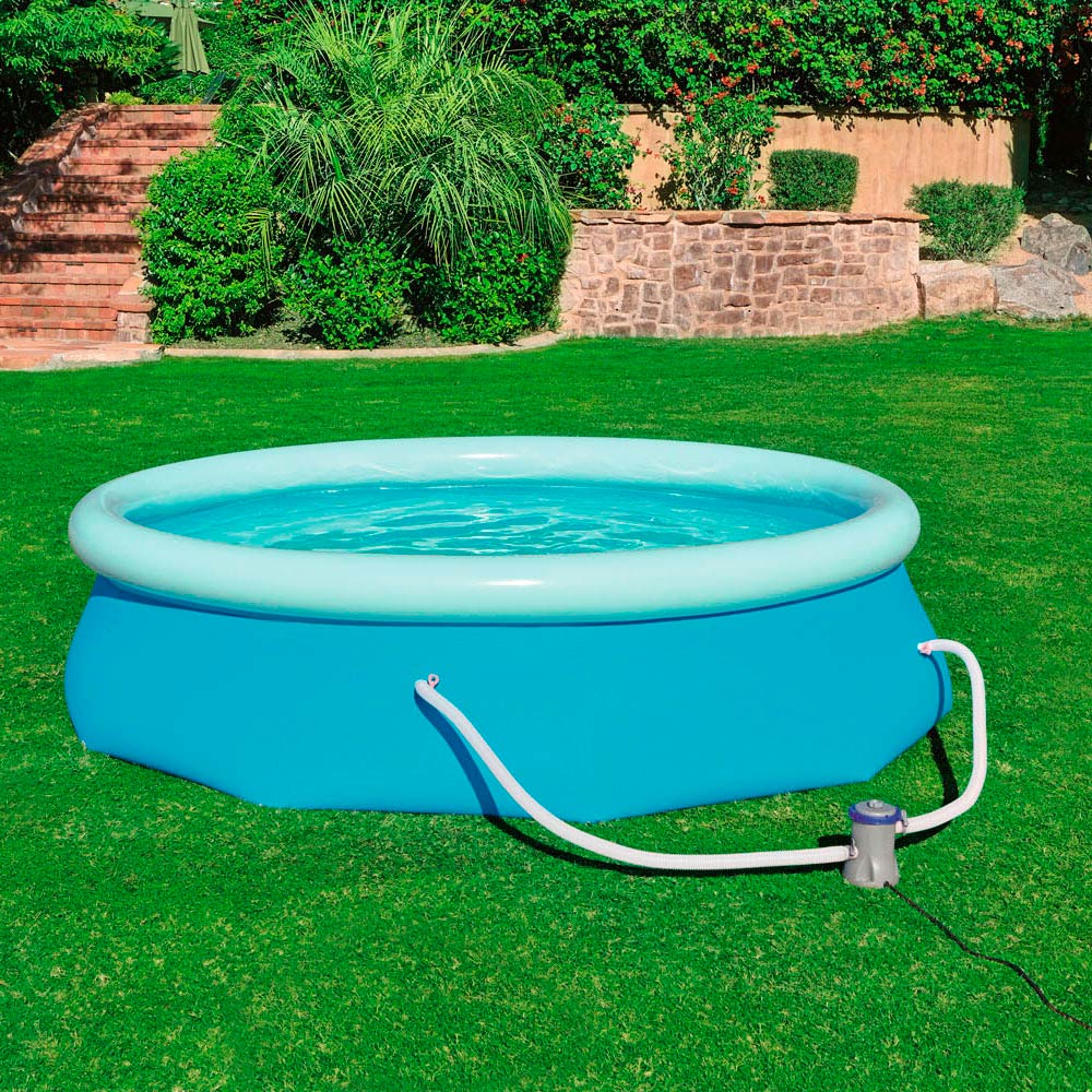 Bestway zwembad fast set rond 305 (blauw lichtblauw, incl. filterpomp (220-240v))