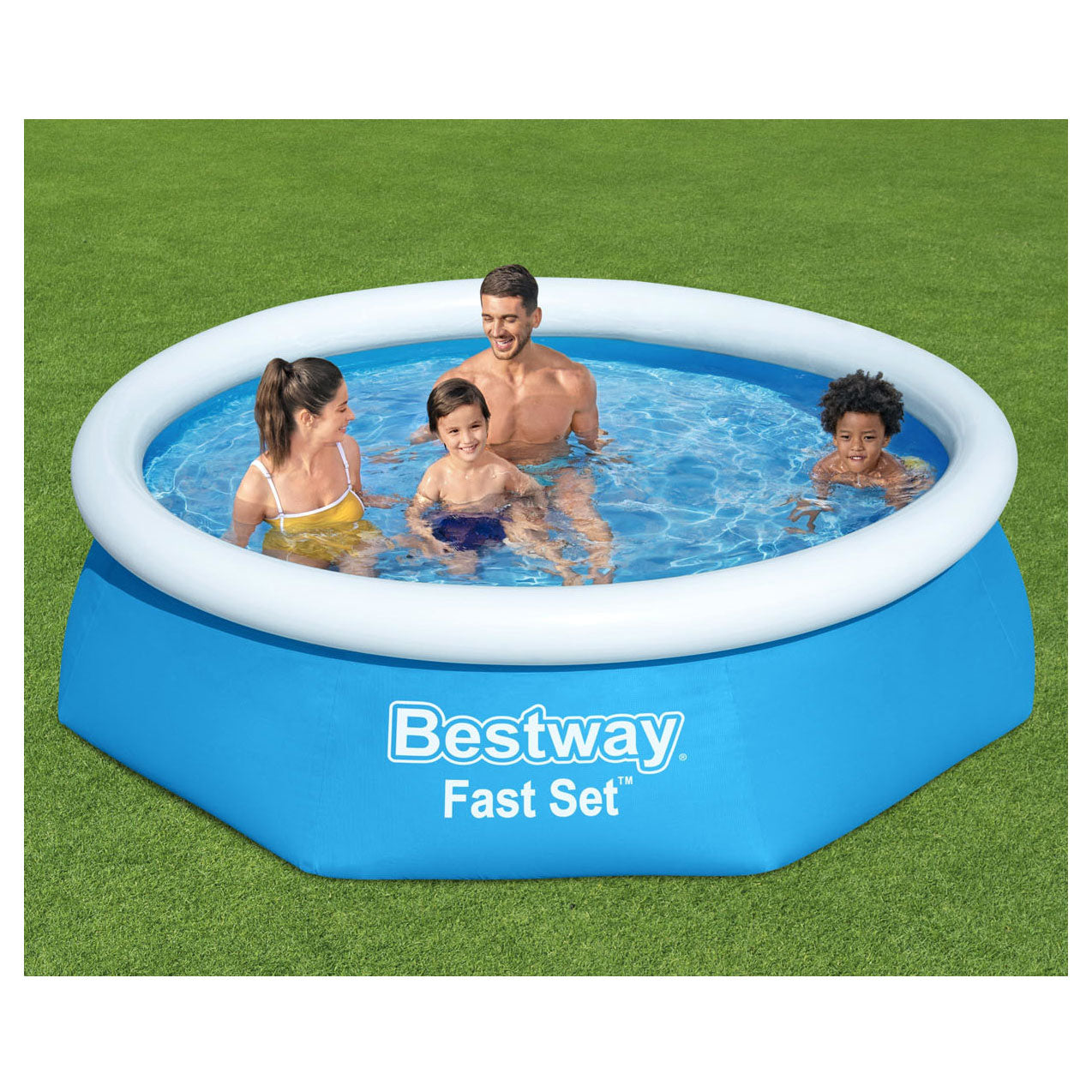 Bestway zwembad fast set opblaasbaar rond 244x61 cm 57265