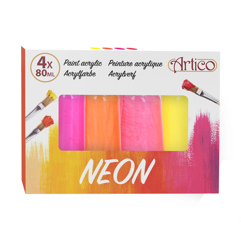 Acrylverf neon, 4dlg.