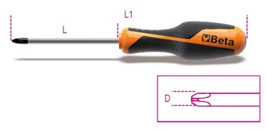 Beta schroevendraaiers voor phillips® kruiskop schroeven 1262 4,5x80 - 012620009