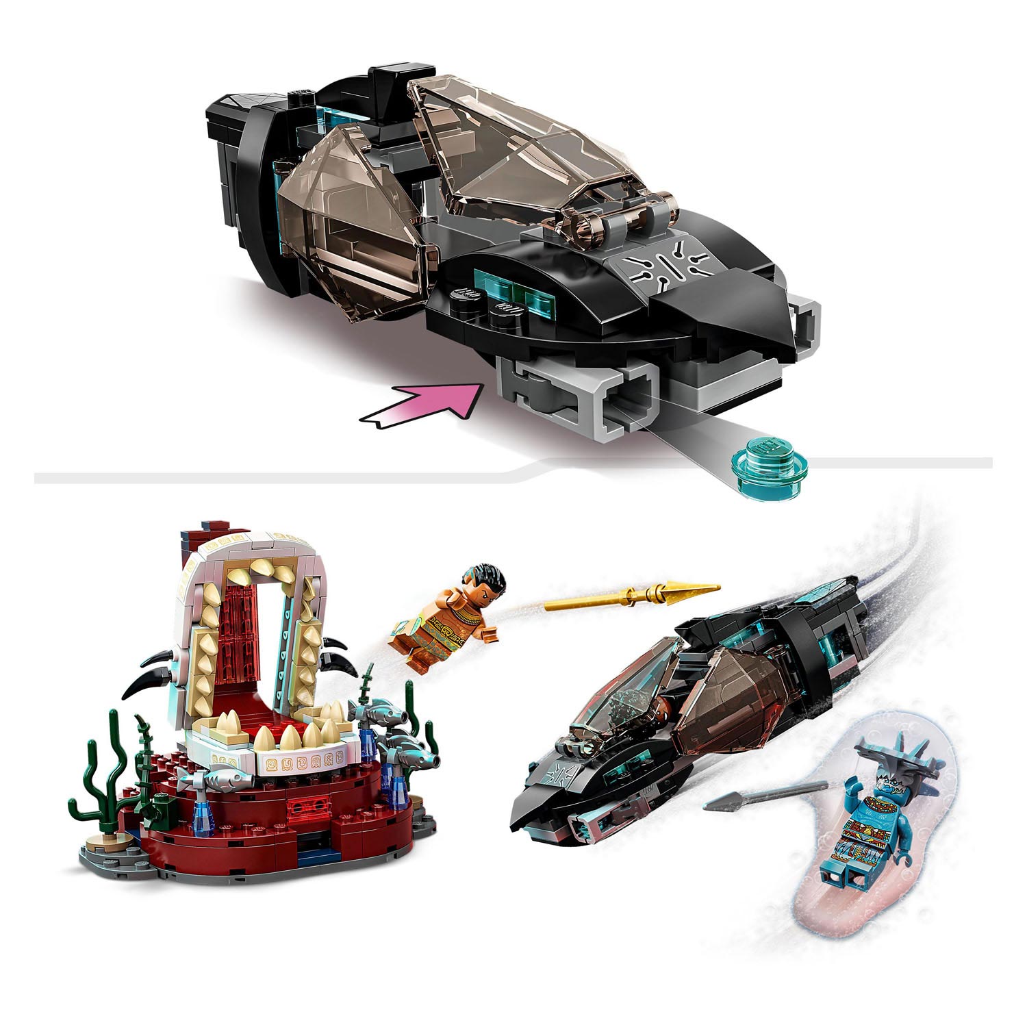 Lego marvel - koning namor’s troonzaal constructiespeelgoed (76213)