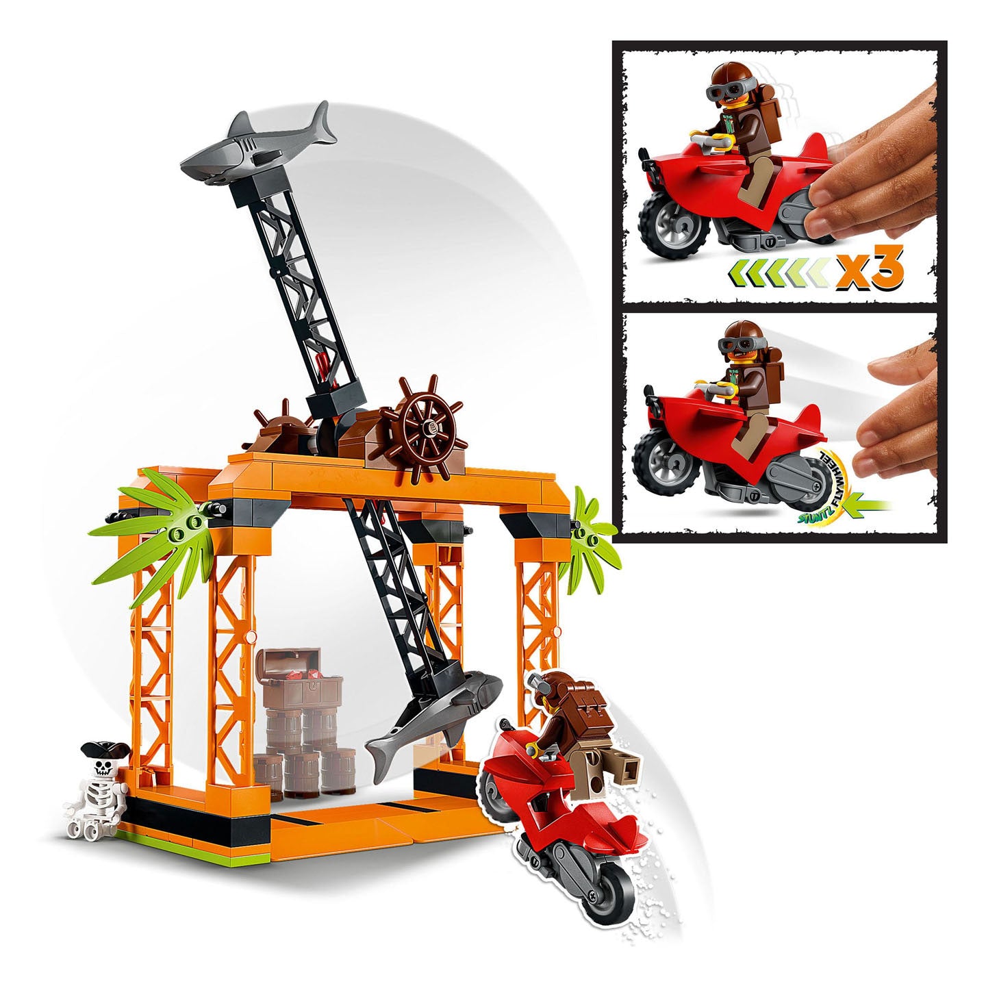Lego city de haaiaanval stunt set de uitdaging 60342