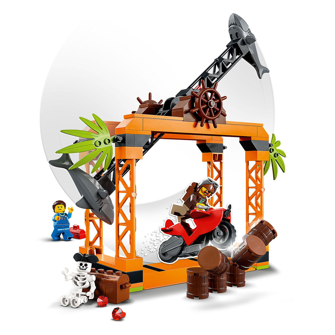 Lego city de haaiaanval stunt set de uitdaging 60342