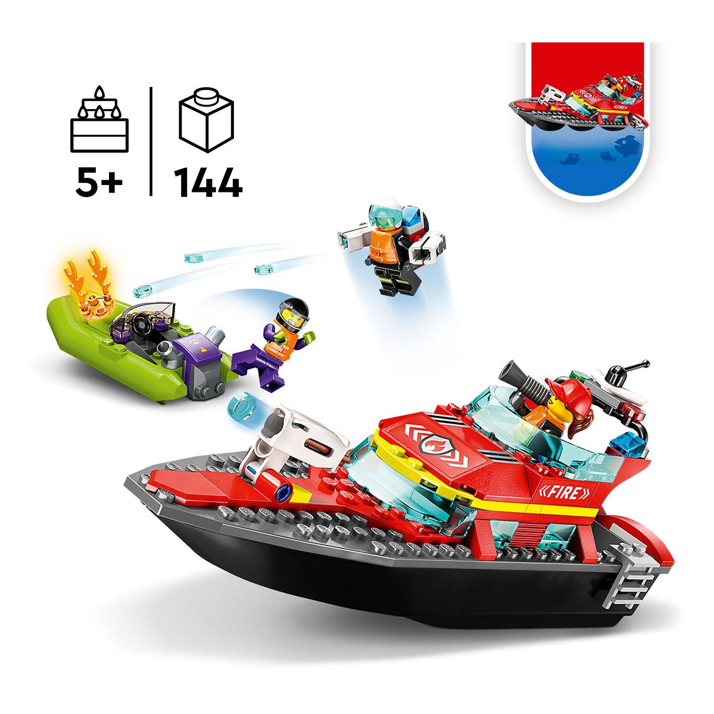Lego city brandweer reddingsboot 60373
