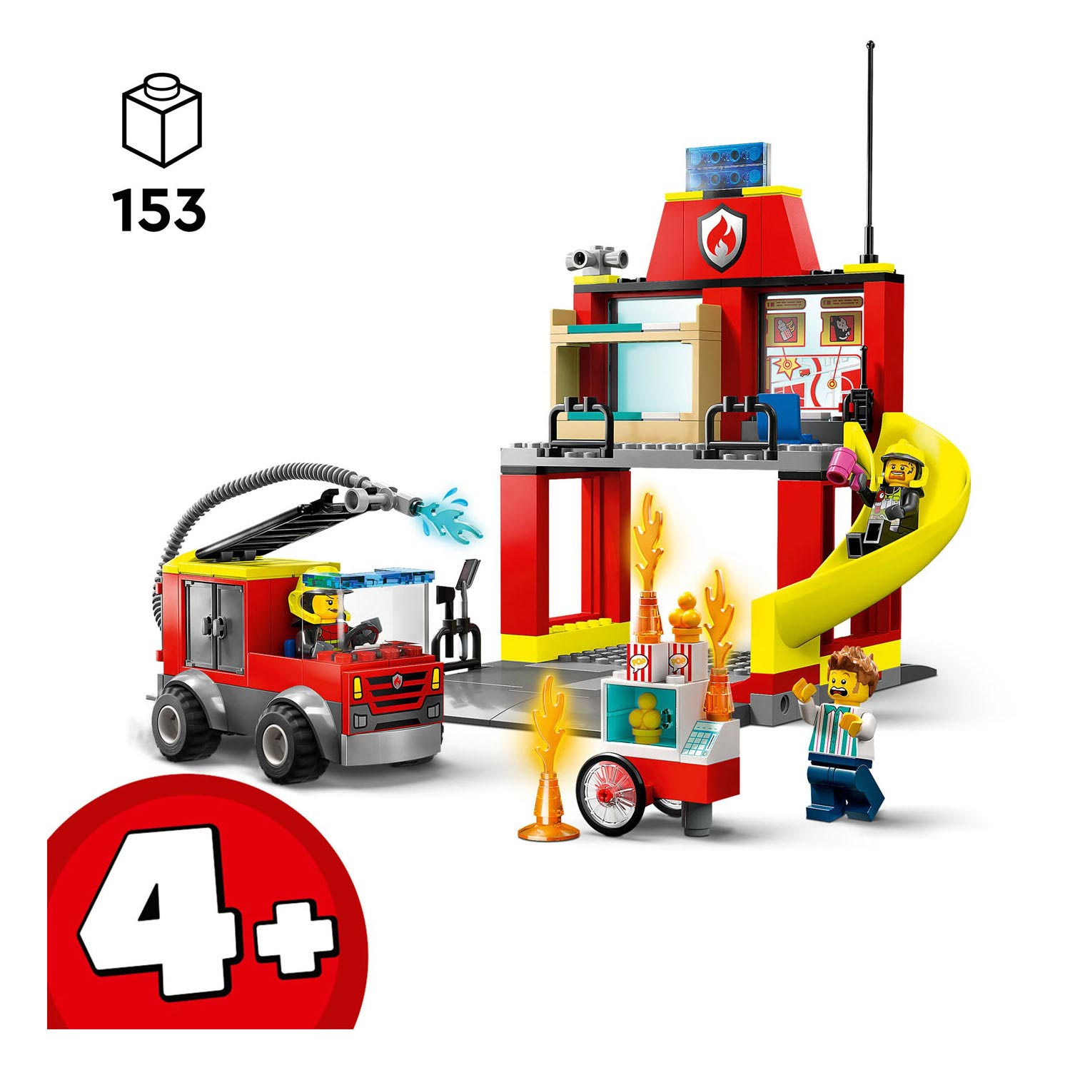 Lego City 60375 Brandweerkazerne en Brandweerwagen