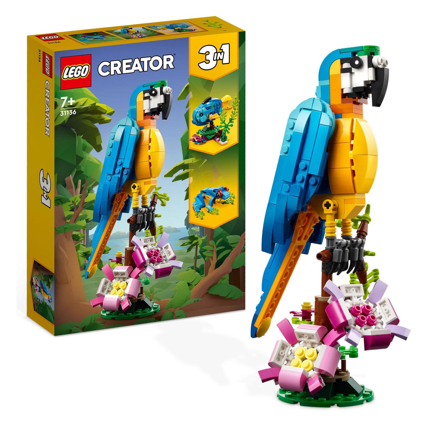 Lego creator 3-in-1 - exotische papegaai constructiespeelgoed (31136)