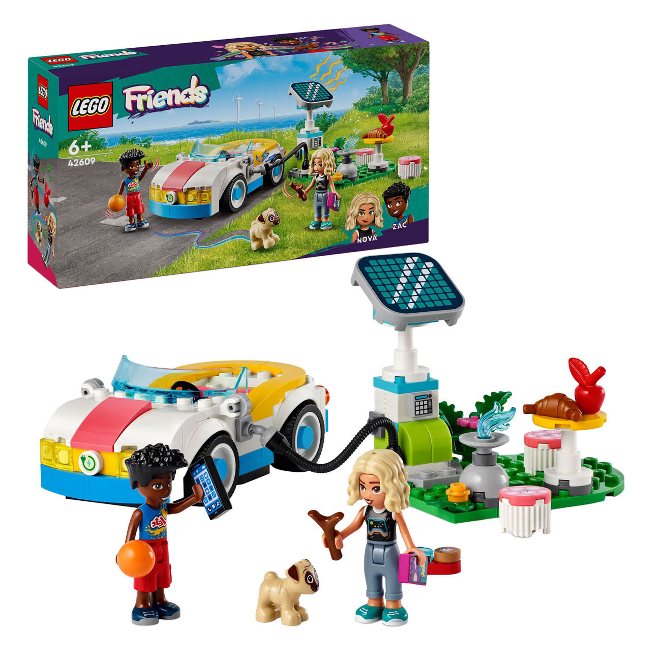 Lego friends electrische auto met oplaad punt 42609