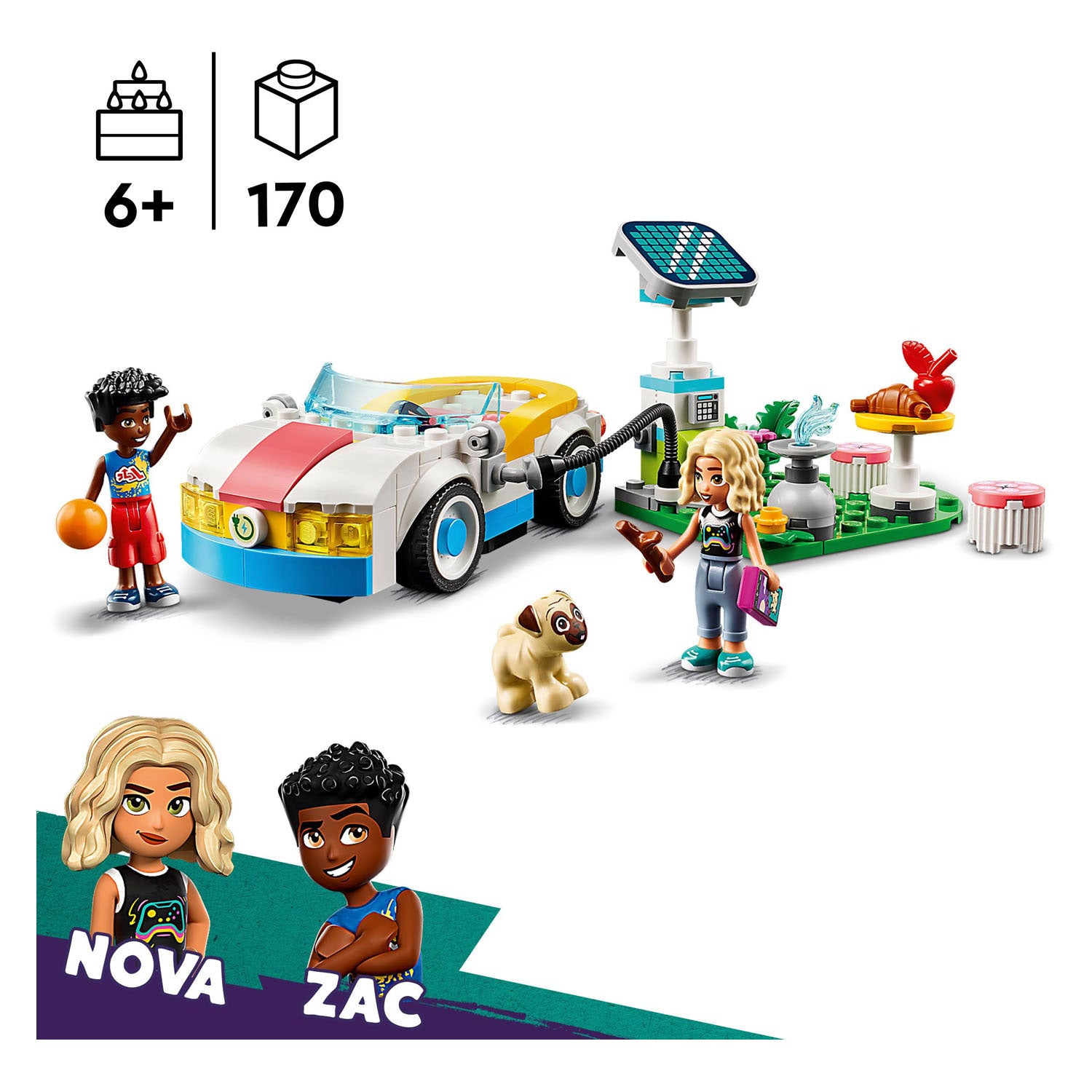Lego friends electrische auto met oplaad punt 42609