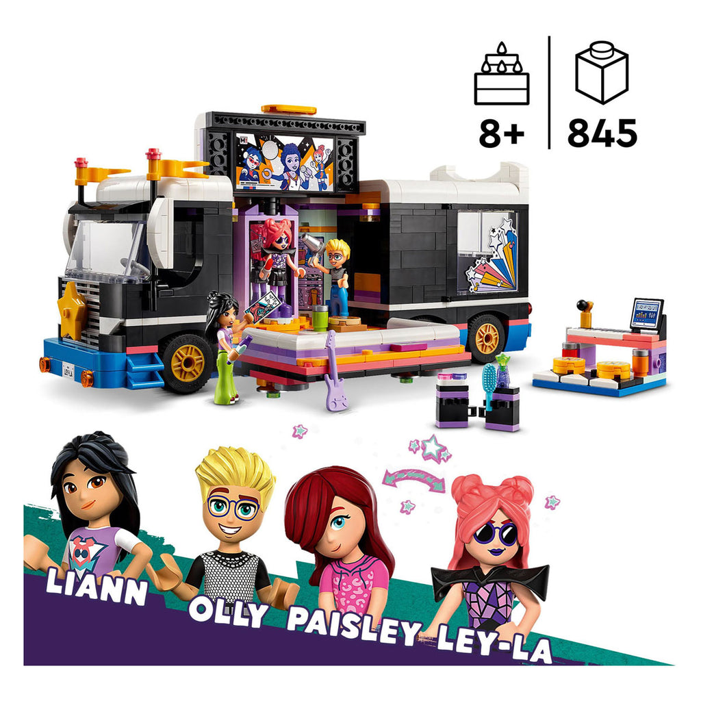 Lego friends - toerbus van popster constructiespeelgoed (42619)