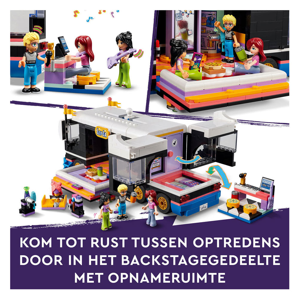 Lego friends - toerbus van popster constructiespeelgoed (42619)
