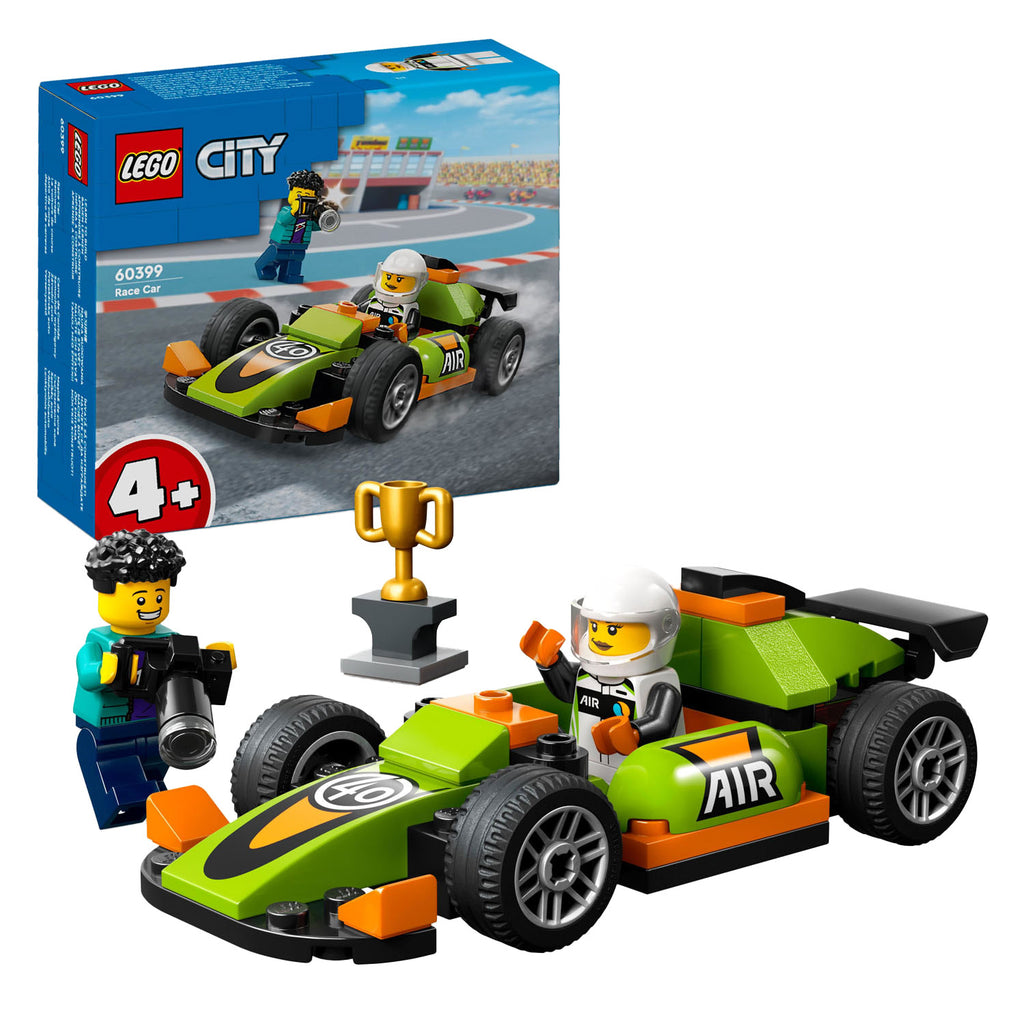 Lego city race wagen groen met 2 figuurtjes - 60399