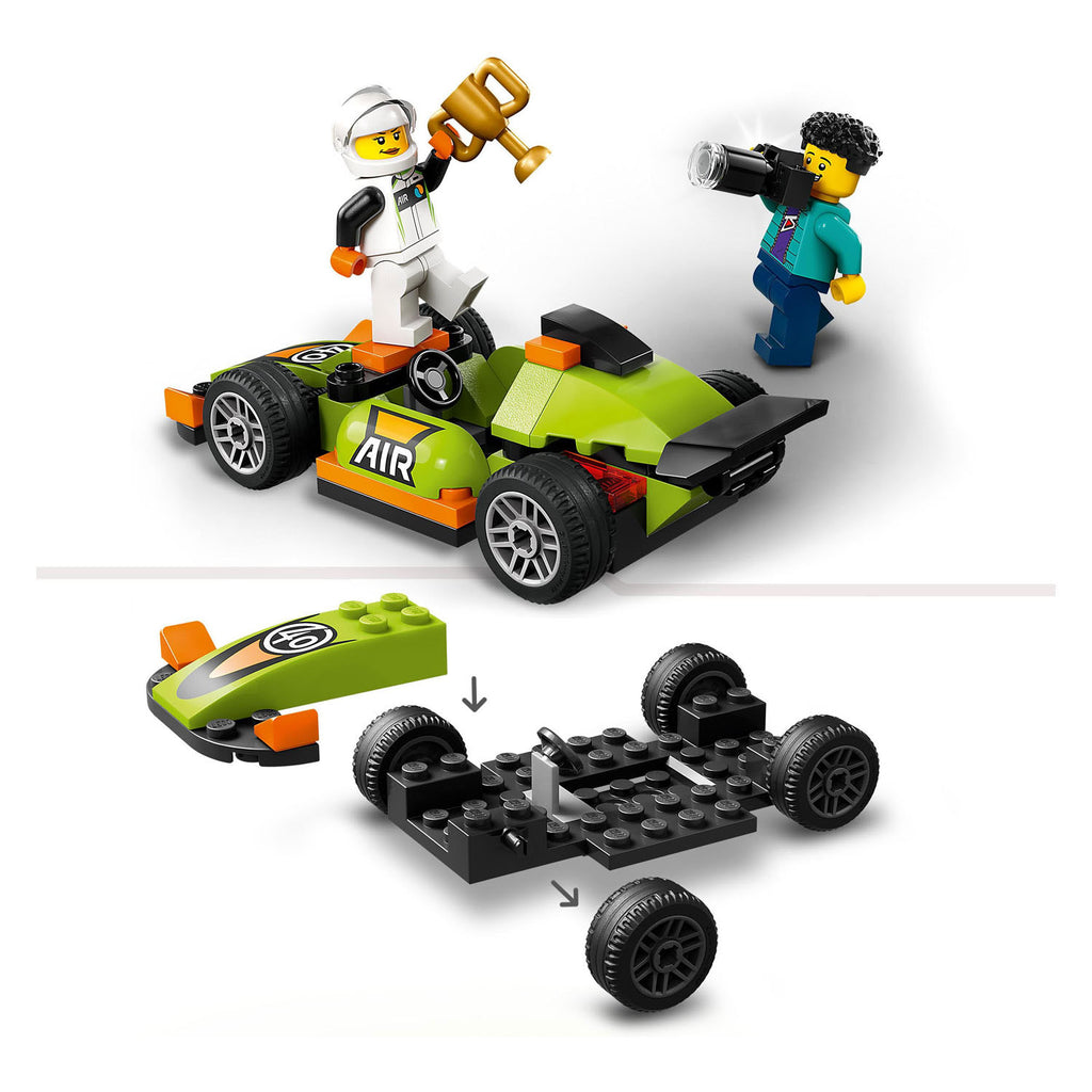 Lego city race wagen groen met 2 figuurtjes - 60399