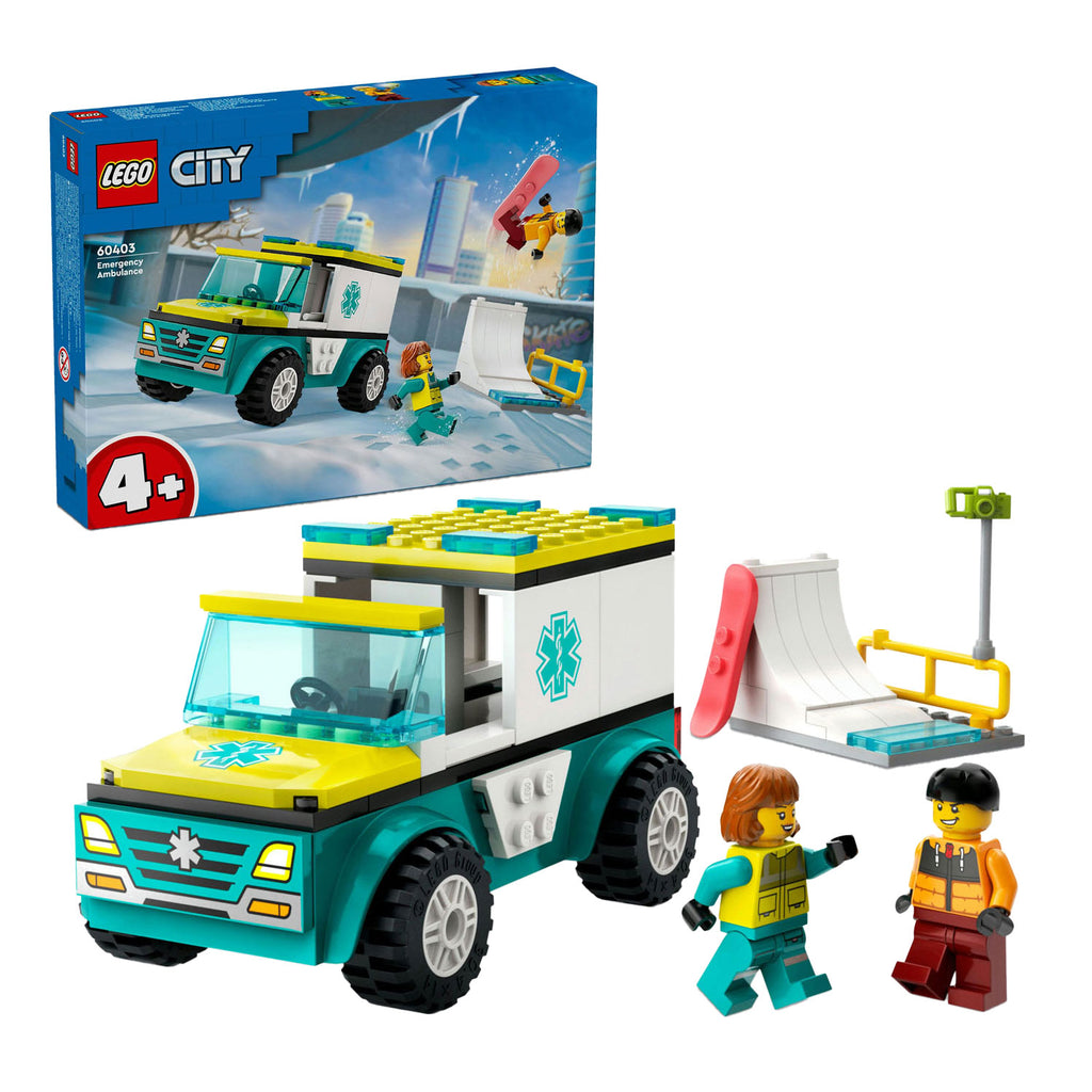 Lego city ambulance en snowboarder - 60403