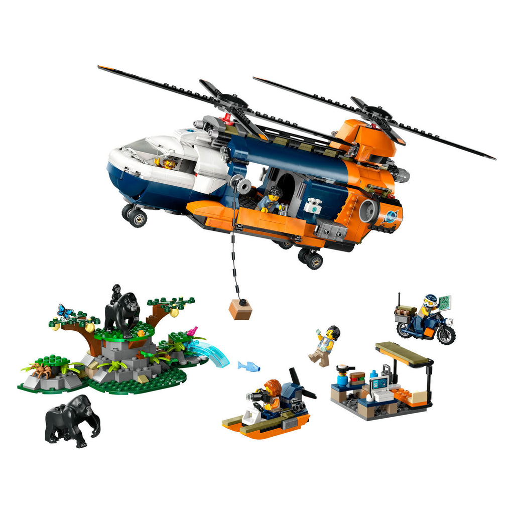Lego 60437 city exploration jungleonderzoekers helikopter bij de basis
