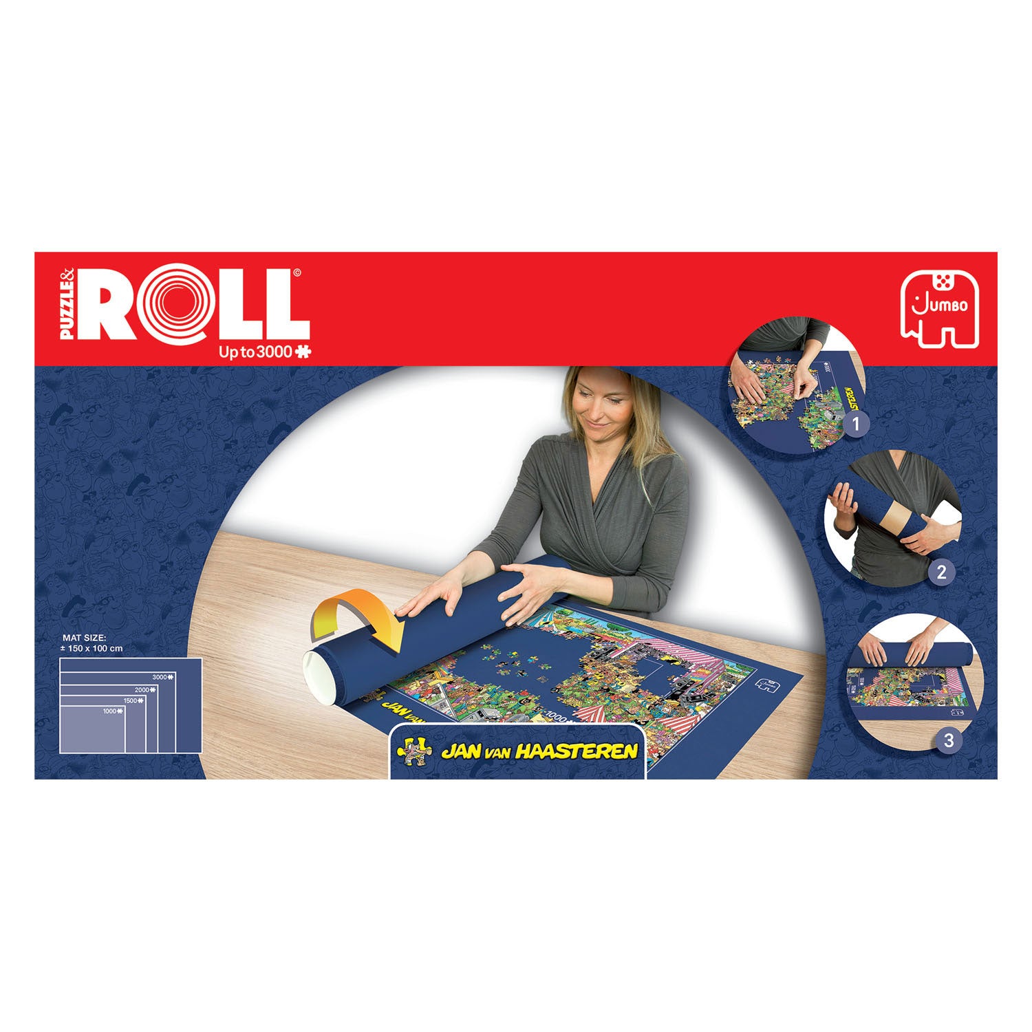 Jumbo jan van haasteren puzzelmat en rol, tot 3000 stukjes