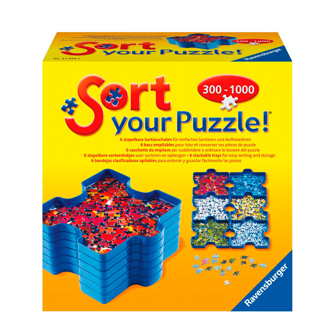 ravensburger stapelbare puzzel sorteerbakjes, 6st