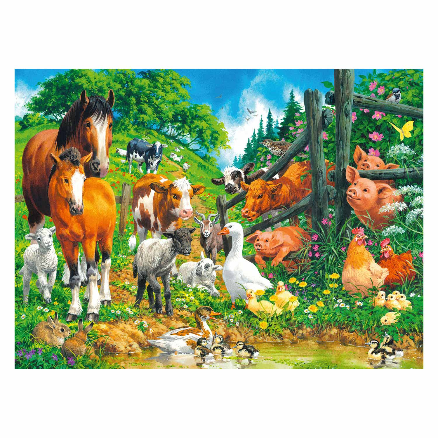 Ravensburger puzzel dierenbijeenkomst, 100st. xxl