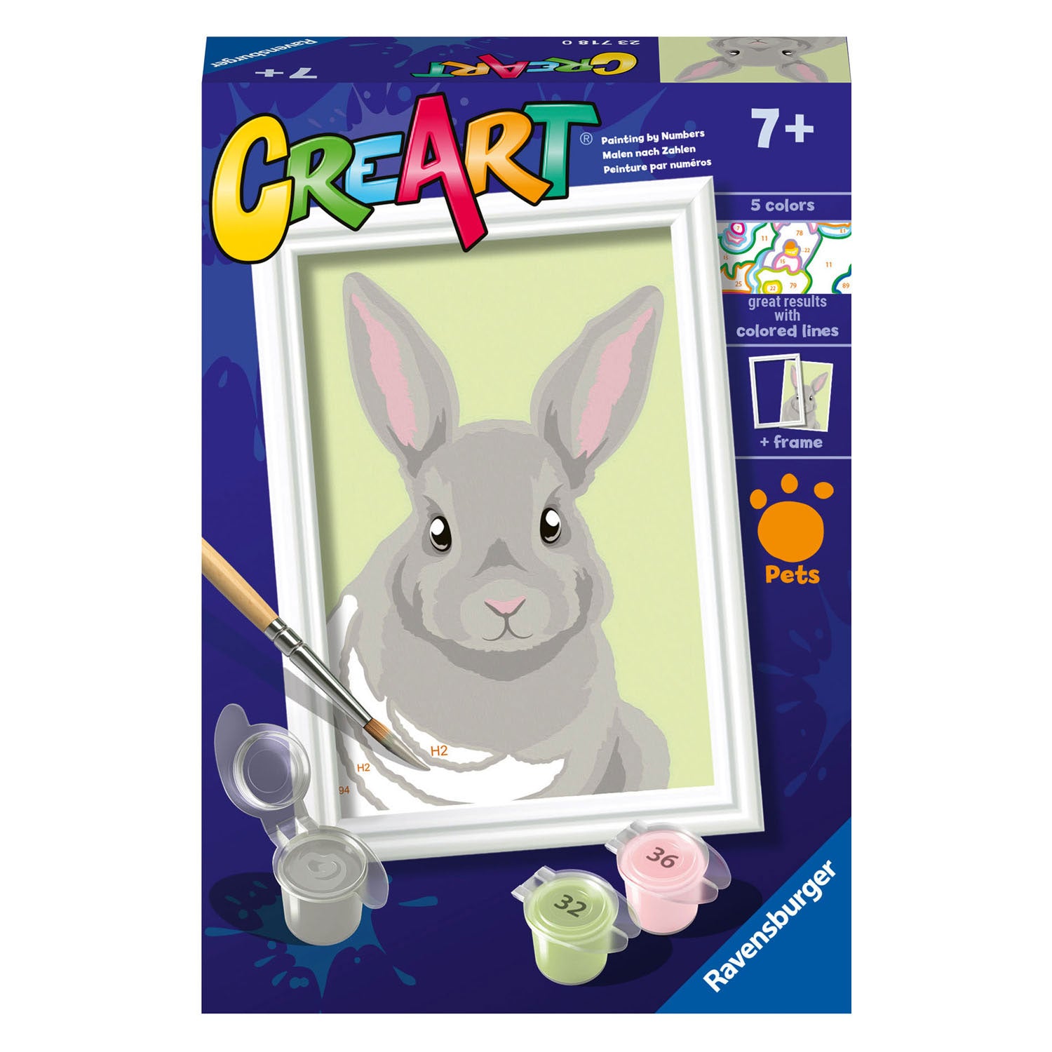 Ravensburger creart schilderen op nummer - grijze konijn