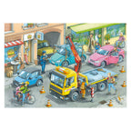 Ravensburger legpuzzel vuilniswagen en sleepwagen, 2x24st.