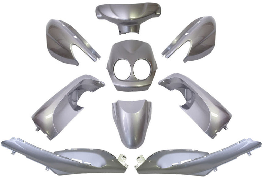 Edge plaatset 9-delig voor yamaha neo's - vanaf bouwjaar 2008 tot 2011 - 2 en 4 takt model - metallic zilver