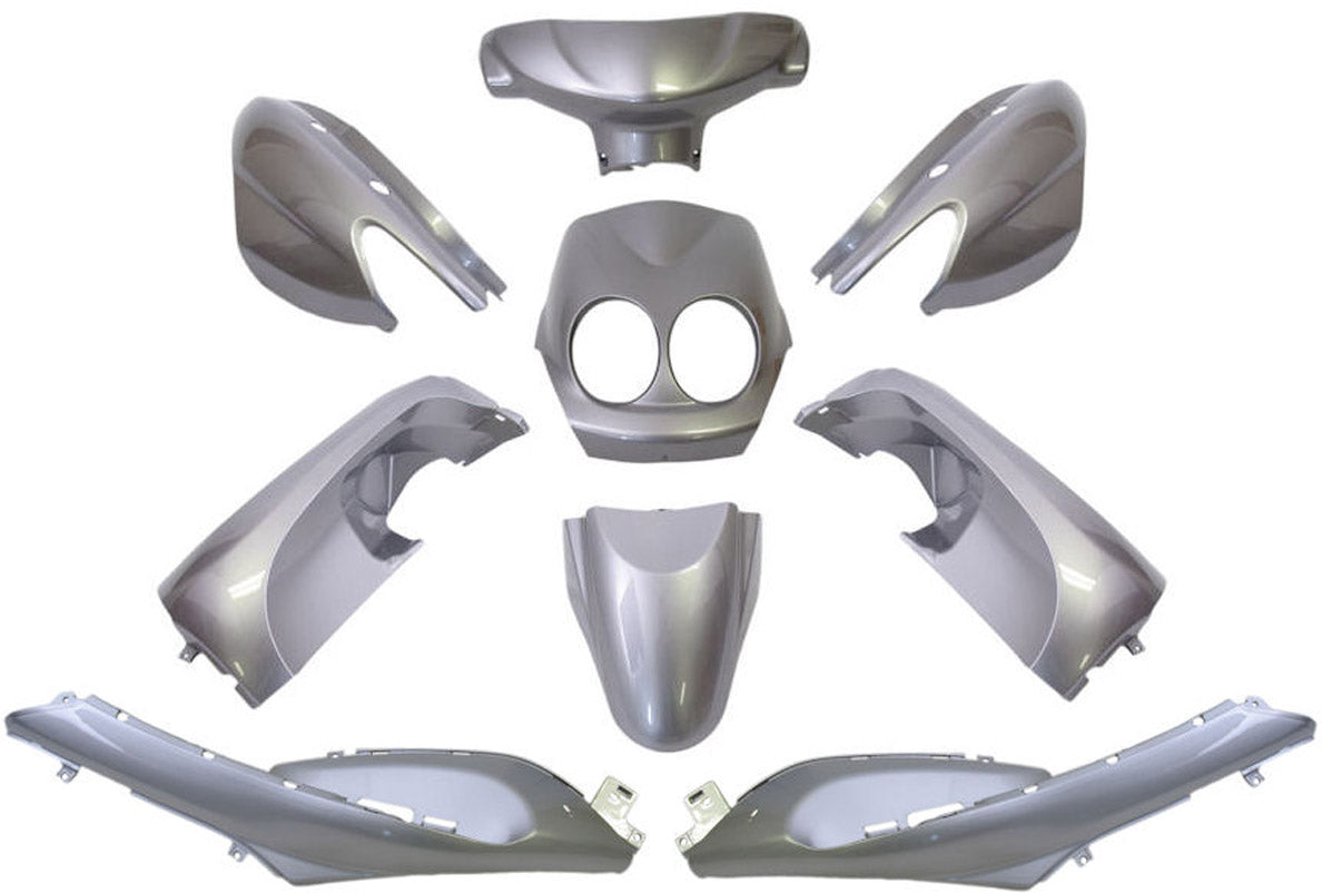 Edge plaatset 9-delig voor yamaha neo's - vanaf bouwjaar 2008 tot 2011 - 2 en 4 takt model - metallic zilver