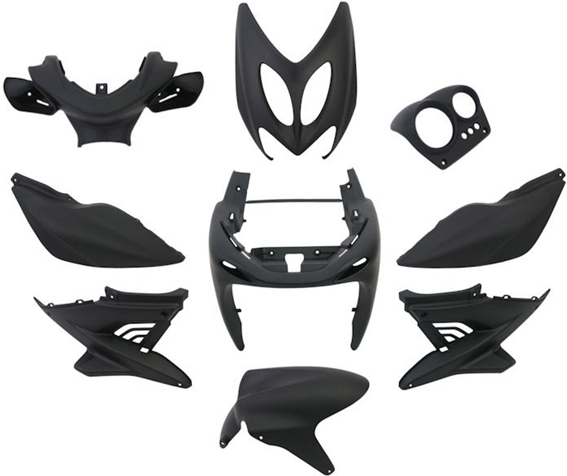 Edge plaatset 9-delig voor yamaha aerox tot bouwjaar 2014 - mat zwart