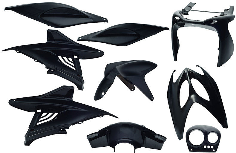 Edge plaatset 9-delig voor yamaha aerox tot bouwjaar 2014 - zwart metallic