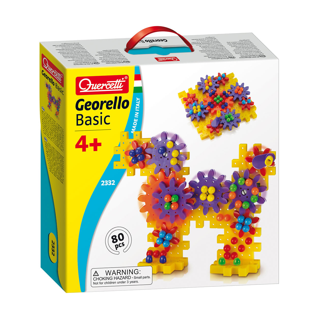 Quercetti georello tandwielenset hond bloem, 80dlg.