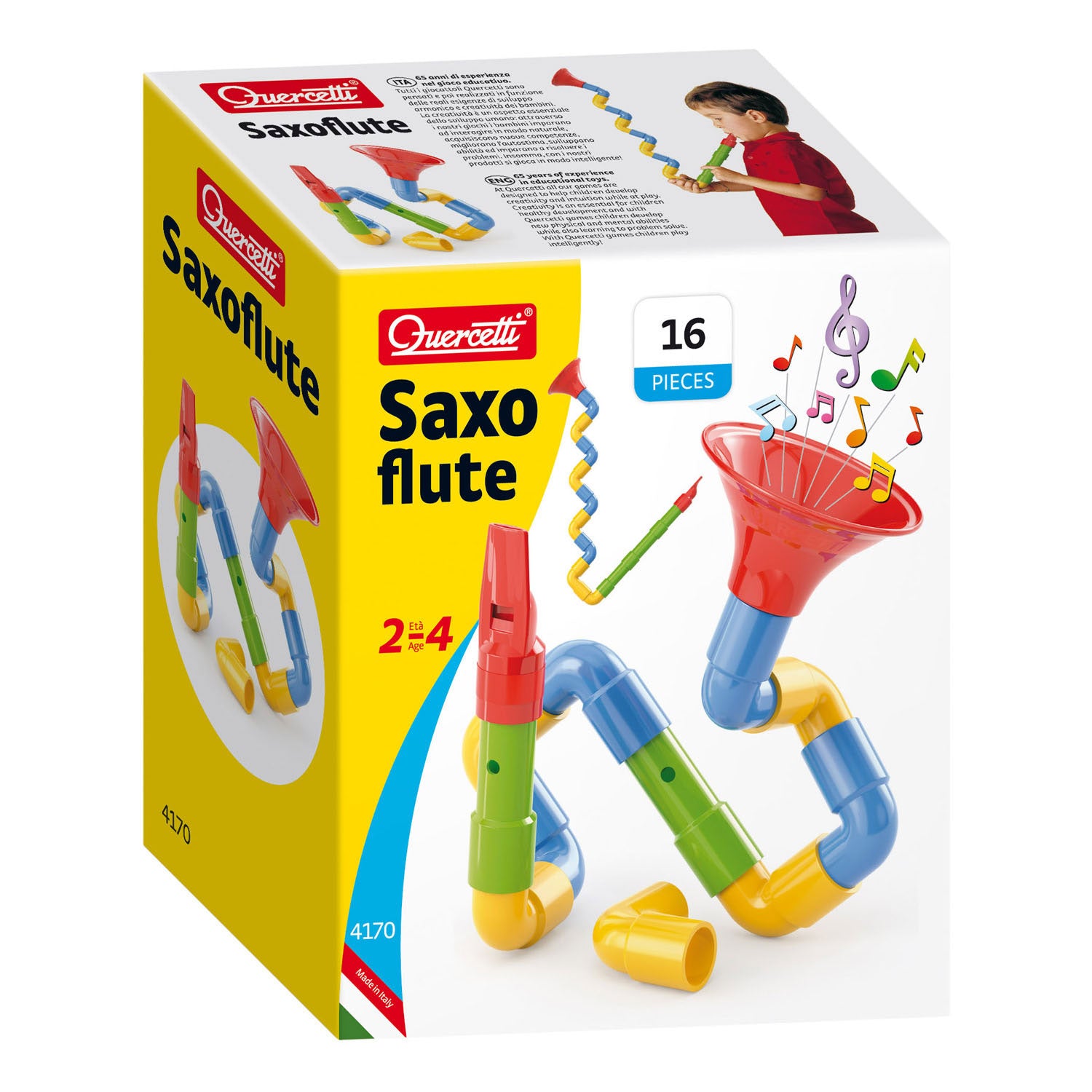 Quercetti buizen bouwset saxofoon, 16dlg.
