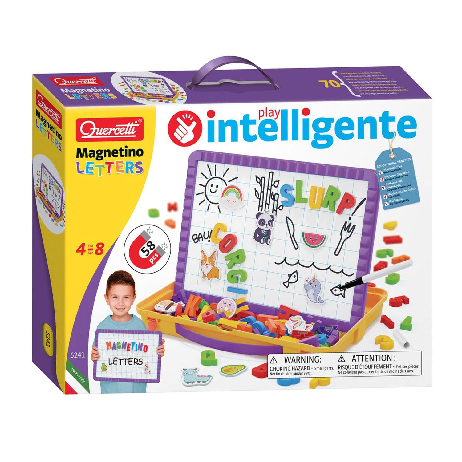 Quercetti magneetbord letters in opbergkoffer