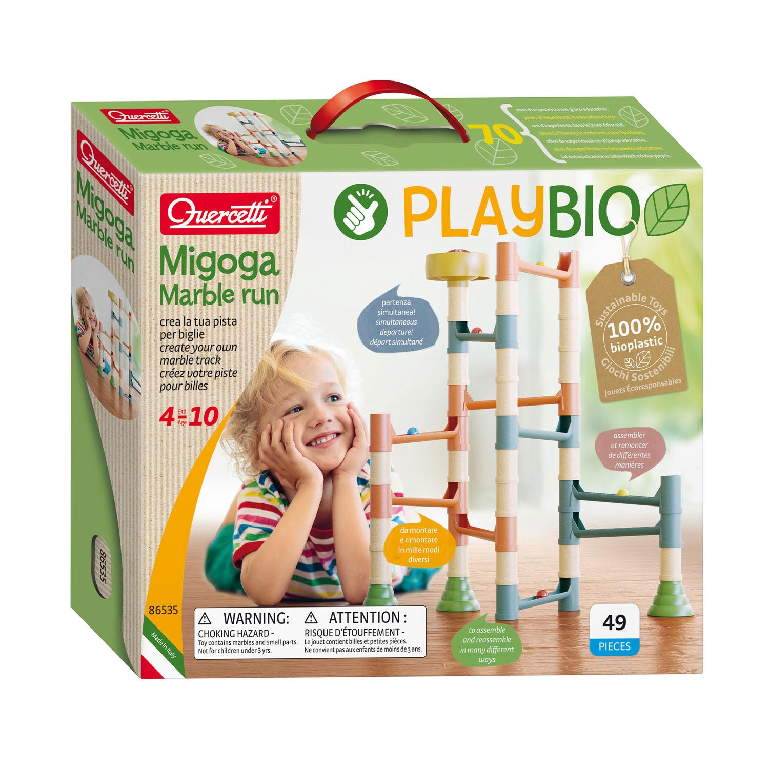 Quercetti playbio migoga knikerbaan, 49dlg