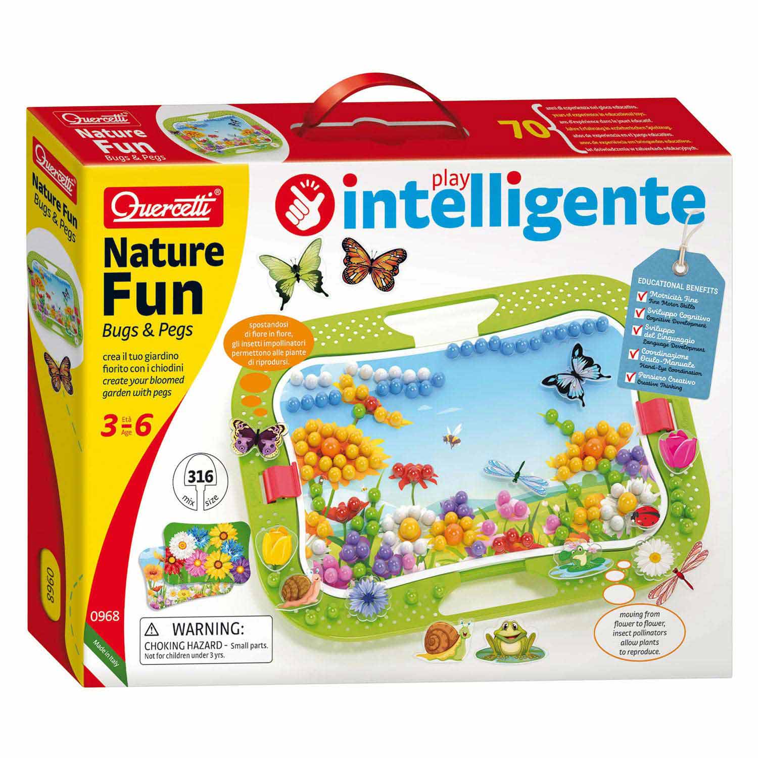 Quercetti natuur plezier fun en pegs insteek mozaïek, 316dlg.