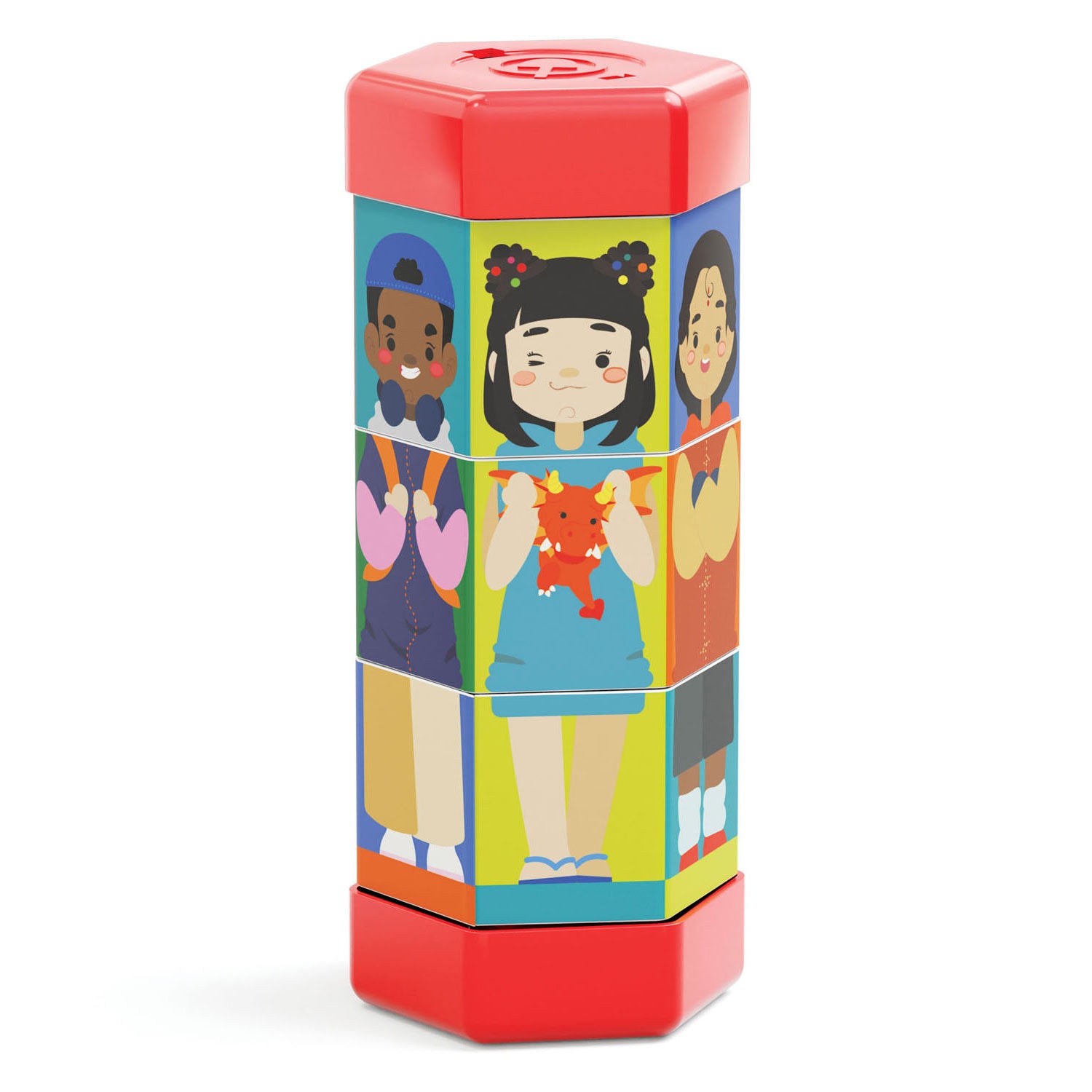 Quercetti tubo mix match roterende puzzel kinderen en beroepen