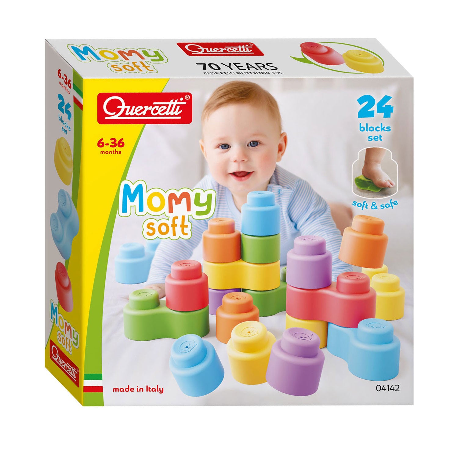 Quercetti momy soft bouwblokken, 24dlg.