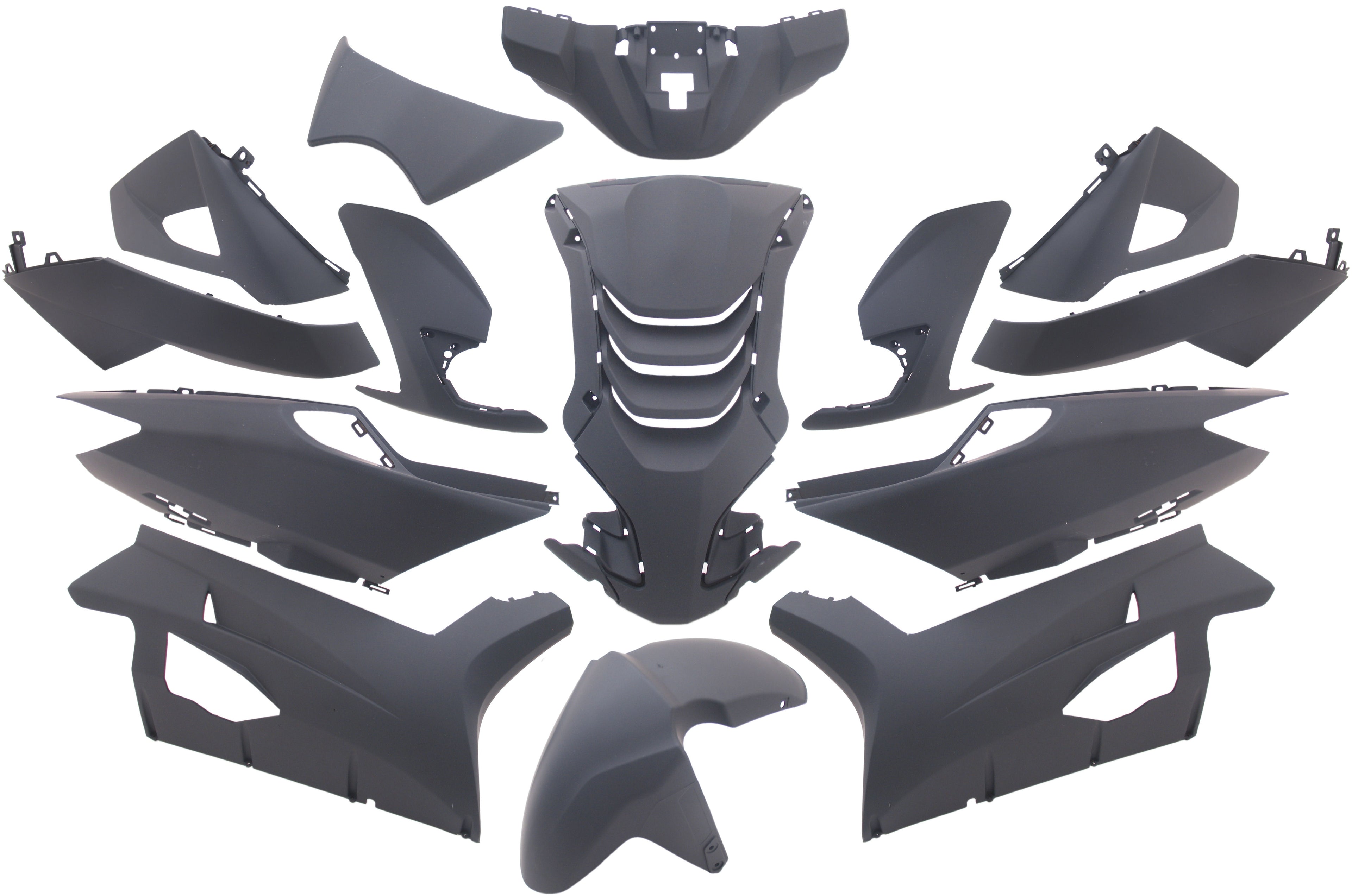 Edge plaatset 14-delig voor peugeot speedfight 4 - mat zwart