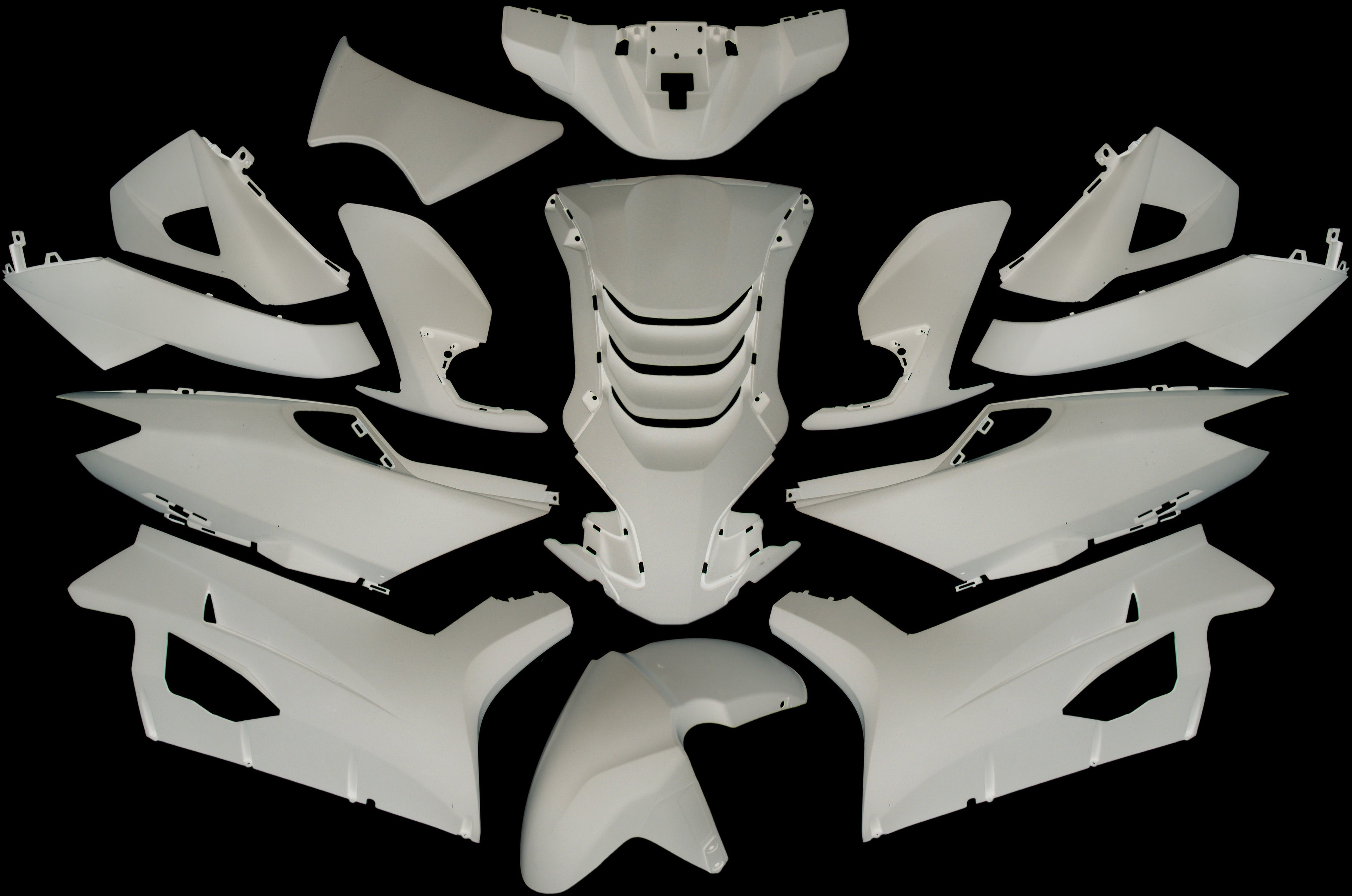 Edge plaatset 14-delig voor peugeot speedfight 4 - glanzend wit