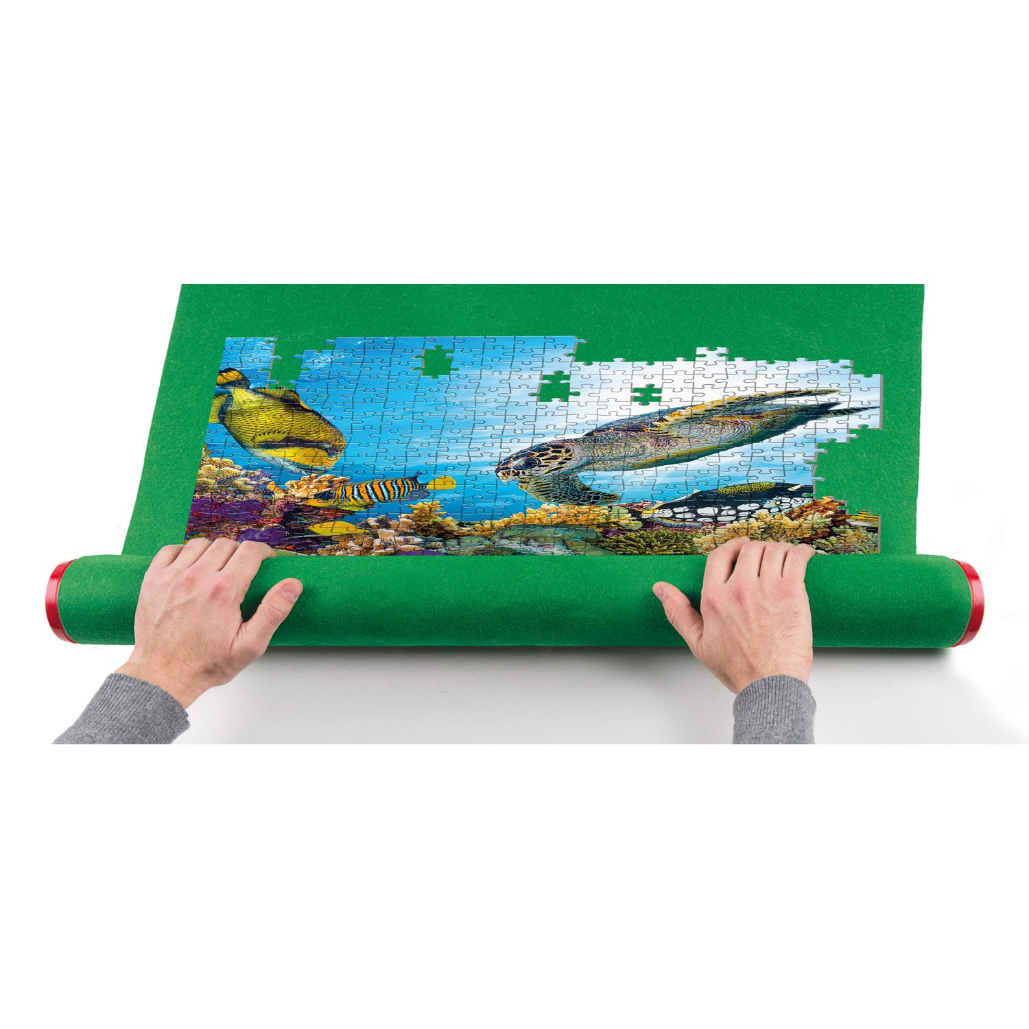 Clementoni vilten puzzel mat 105x78 cm groen