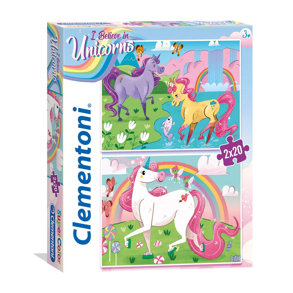 Clementoni brilliant puzzel eenhoorn, 2x20st.