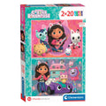 Clementoni supercolor puzzel gabbys dollhouse 2x20 stukjes
