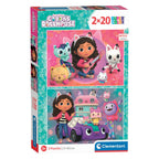 Clementoni supercolor puzzel gabbys dollhouse 2x20 stukjes